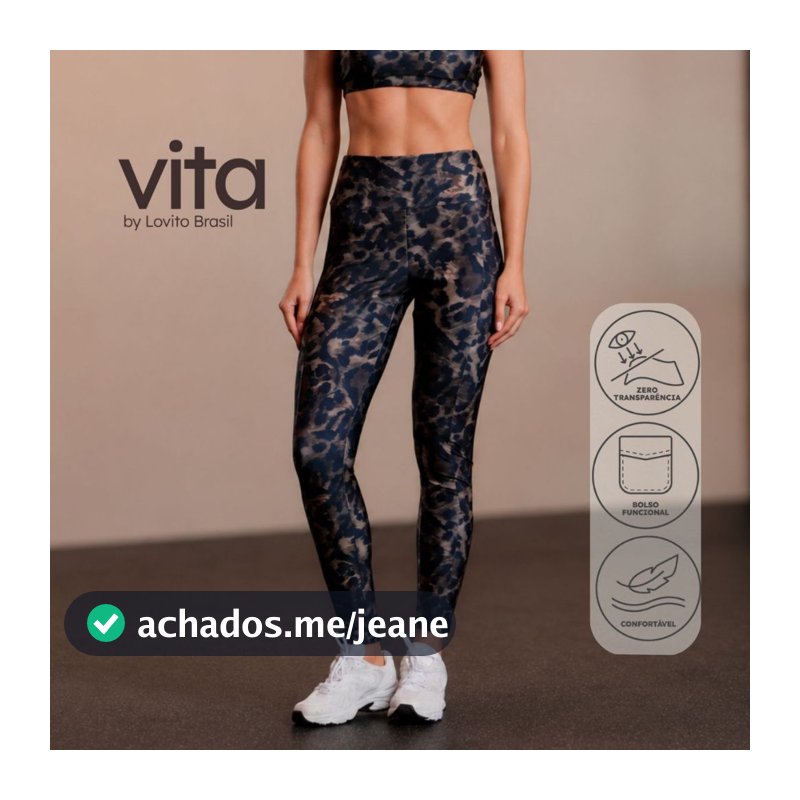 Lovito Vita Calça Legging Esportiva Feminina Com Bolso Estampada SPB20152045