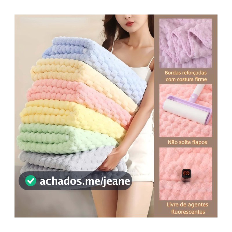 Toalha de Banho Microfibra Coral 70x140cm, Alta Absorção, Toque Macio e Secagem Rápida