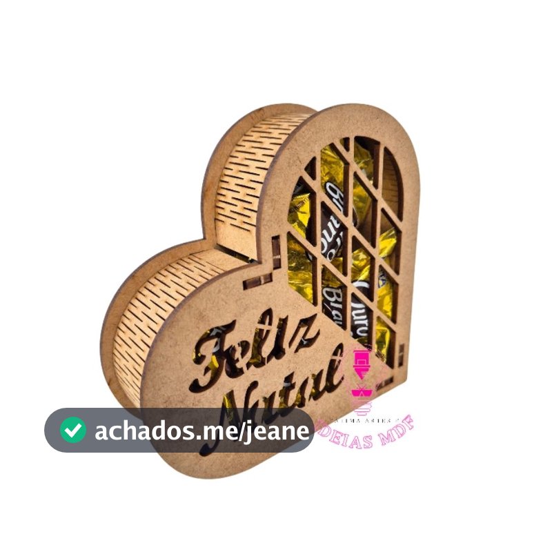 10 Caixa Coração FELIZ NATAL MODELO1 MDF