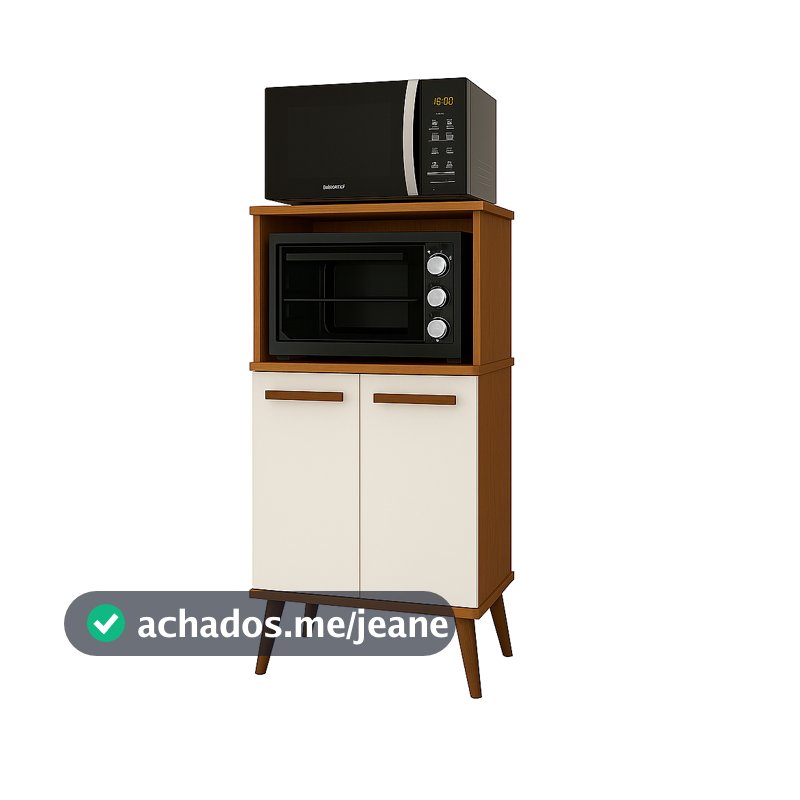 Balcão Armário Torre Multiuso Para Forno e Microondas 2 Portas e Paneleiro Lisboa Cores