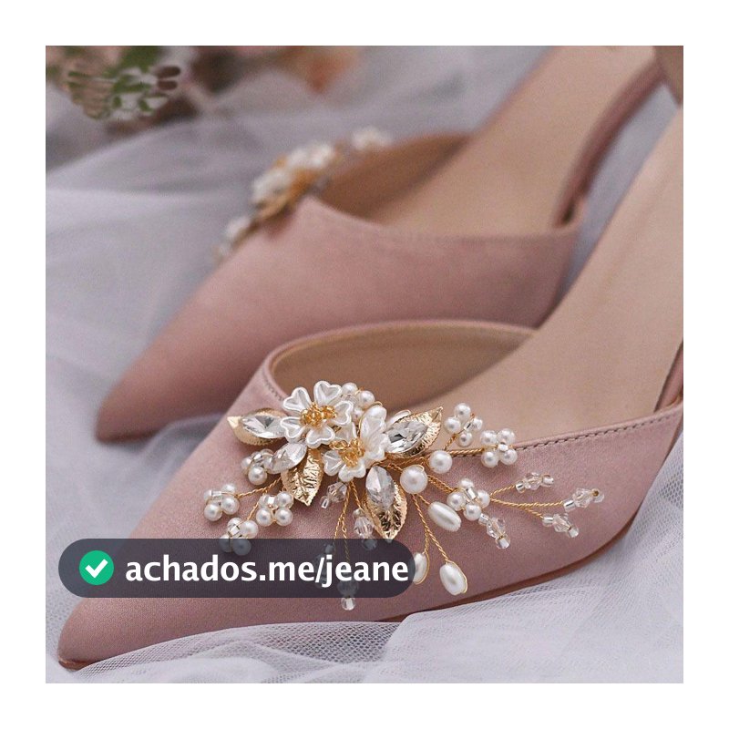 2 Peças (1 Par) Clipe De Sapato De Strass Noiva Brilhante Removível Festa De Casamento Flor De Cristal