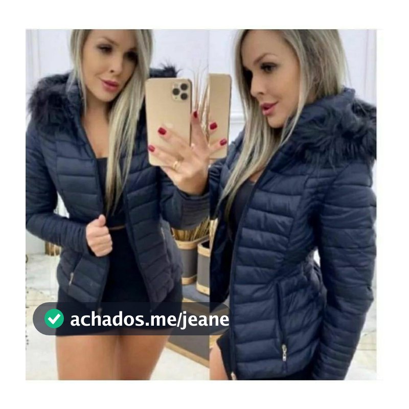 Jaqueta Feminina Bobojaco Nylon Puffer com capuz removível .Jaqueta Forrada Peluciada capuz