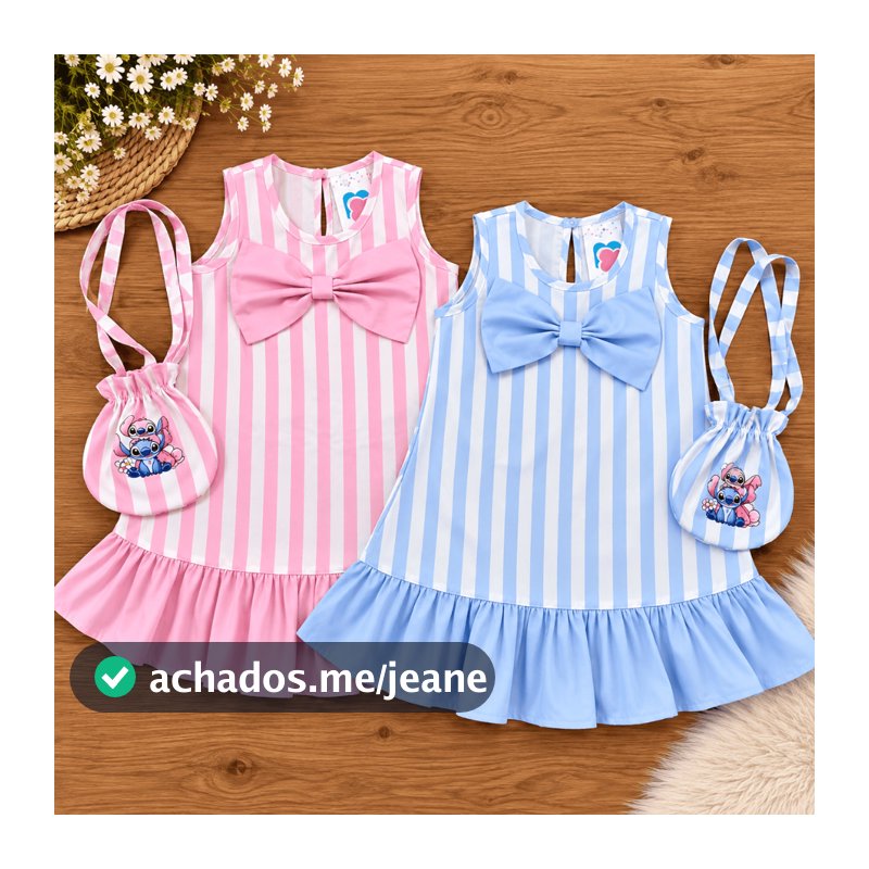 Vestido Infantil Menina Com Bolsinha Kit Presente Festa Aniversario  Princesa Luxo Fofinho Passeio Casual Modinha Roupa