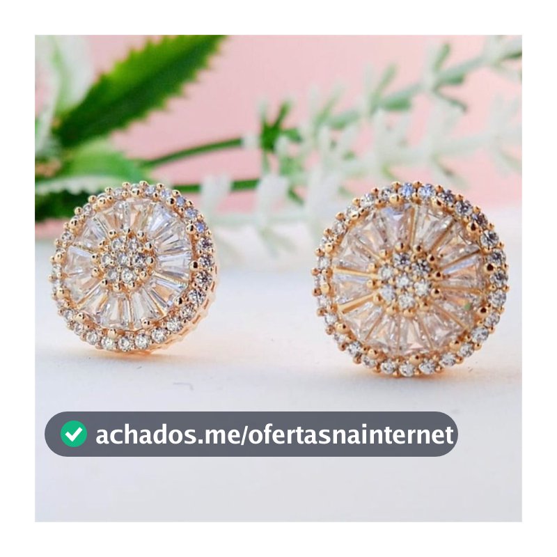 Brinco Redondo  Zircônia Cravejado Banhado a Ouro 18k