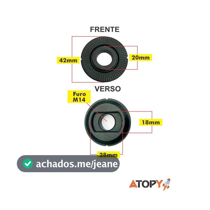 Flange P/ Esmerilhadeira P/ Disco Com Furo 20MM / M14