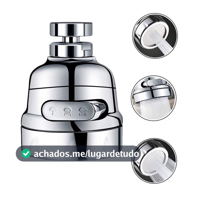 Bico Adaptador De Torneira Com 3 Jatos Reguláveis, Bico Torneira Giratória 360°Cozinha Su