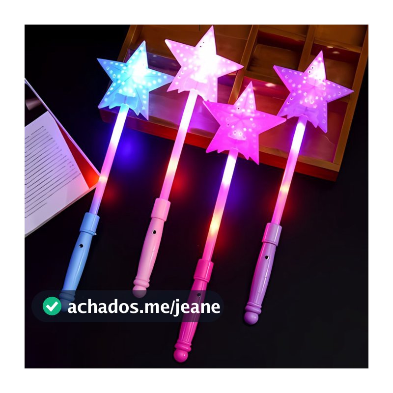 Varinha estrela de led bastão de led colorido Varinha pisca festas luz festas cores sortidas neon