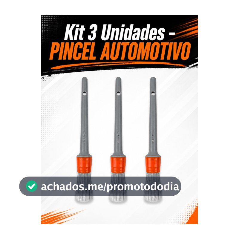 Kit 3 Pinceis Automotivos para Detalhamento Interno de Carros - automotivo - Nor Detail