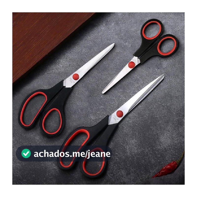 Kit 3 ou 5 Tesouras Em Aço Inox Corte Costura Artesanato Domestico e profissional