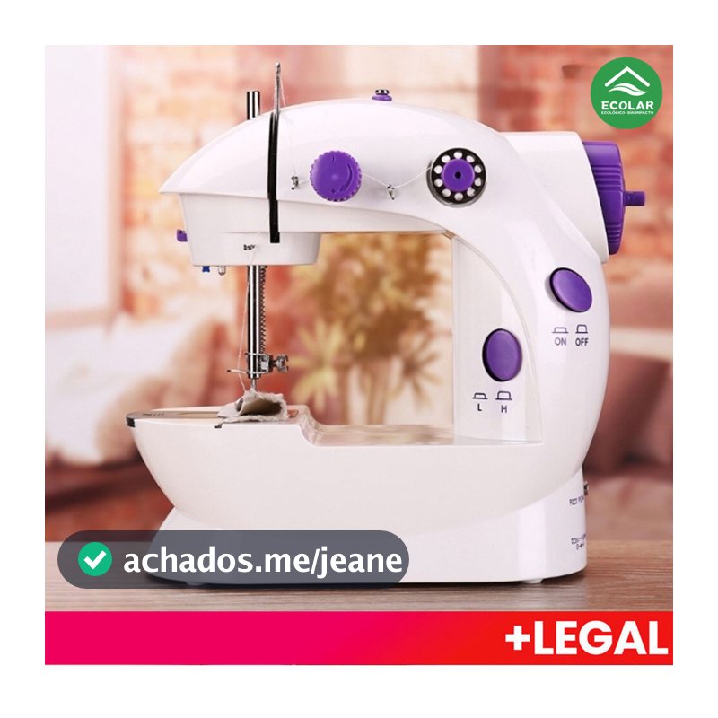 Mini Máquina De Costura Portátil Com Pedal Elétrico Costureira Bivolt 110V/220V