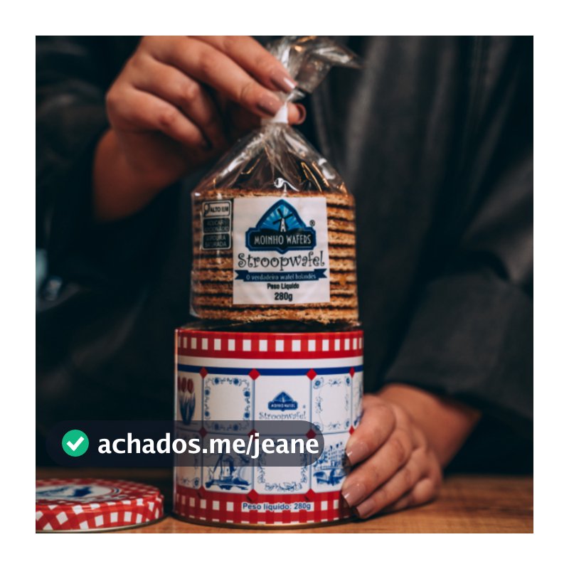 Lata Com Biscoito Wafel Holandês Stroopwafel Moinho 280g Presenteável