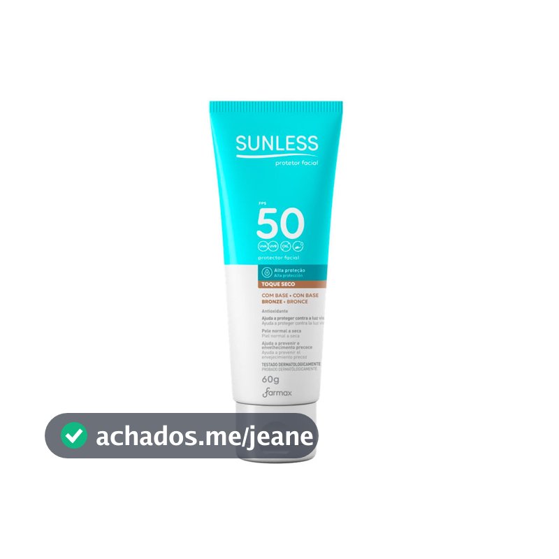 Protetor Solar Facial Com Cor Sunless FPS 50 60g - Bronze