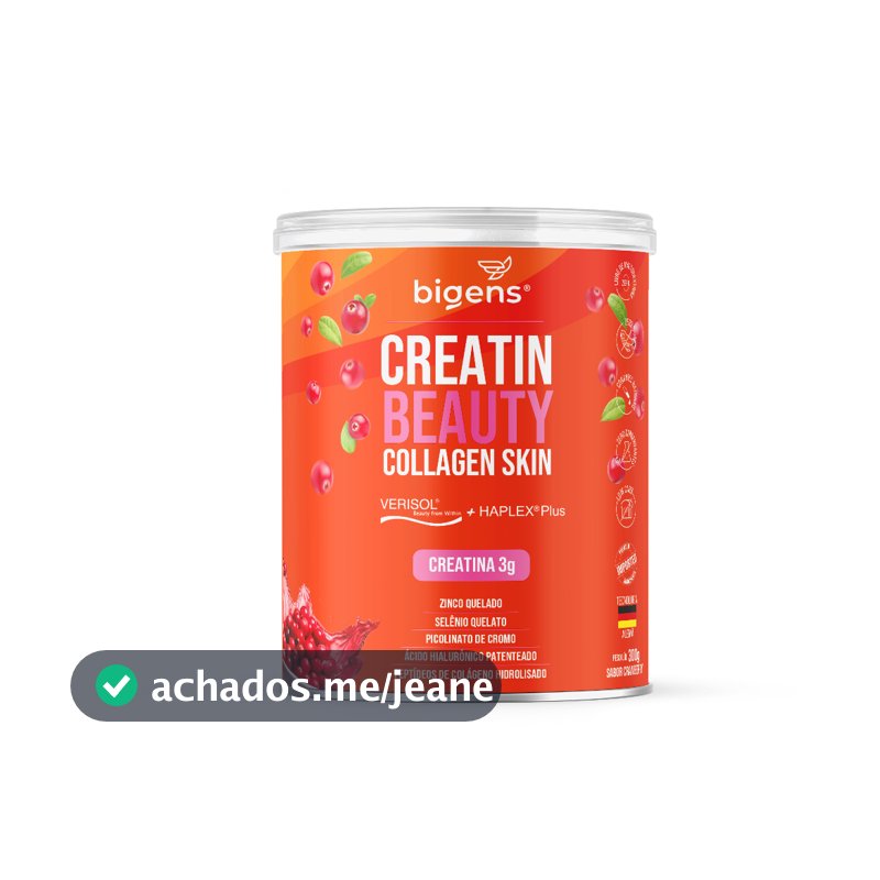 Creatin Beauty Collagen Skin: Verisol®+Haplex®Plus+Creatina Zinco, Selênio, Cromo, Ác.Hialu | Bigens