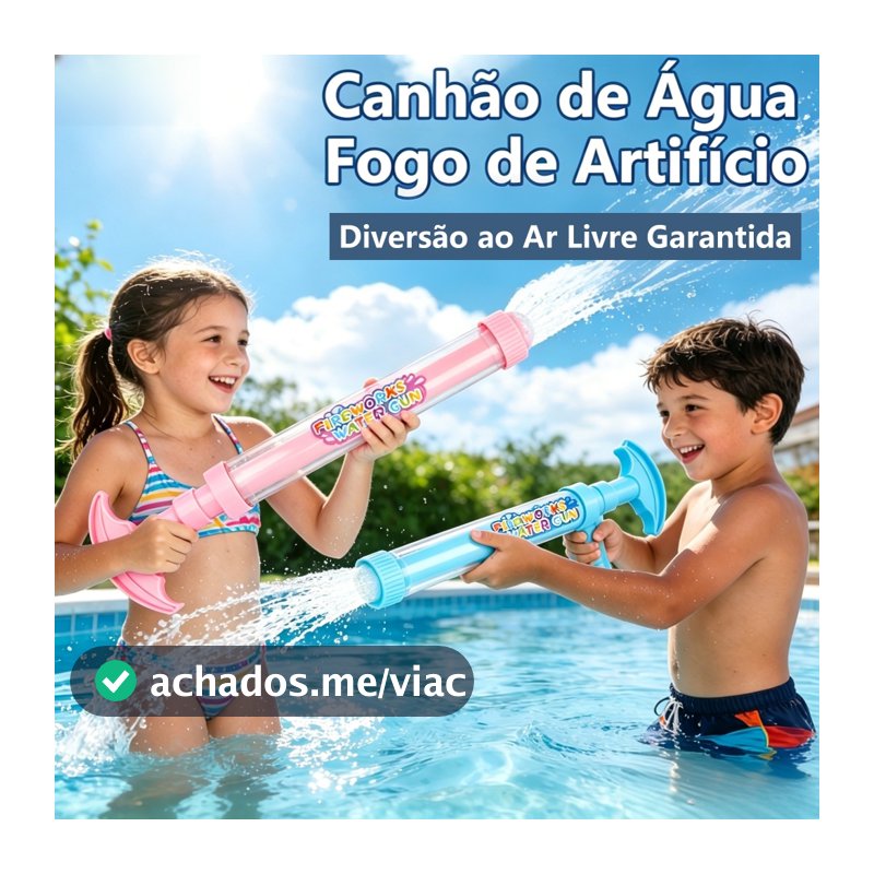 Super Brinquedo de Água Spray Jato Forte Infantil para Piscina, Praia, Quintal e Verão