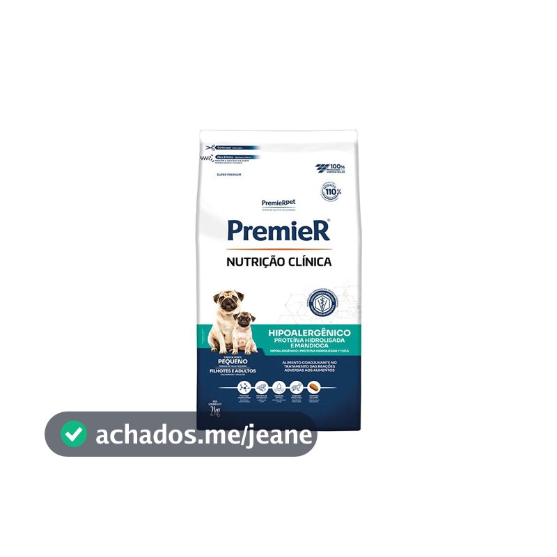 PREMIER NUTRIÇÃO CLINICA CAES HIPOALERGENICA PROTEINA HIDROLISADA PEQUENO PORTE 2 KG