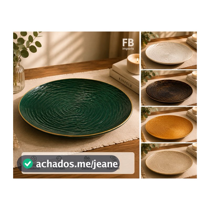 Centro de Mesa Redondo 30cm | Bandeja Decorativa Fruteira Sousplat Premium