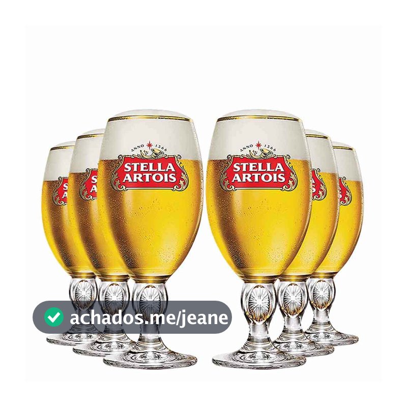 Jogo Taça de Cristal Stella Artois Belgium Taças Para Cerveja 6 Peças, 315ml - Ruvolo