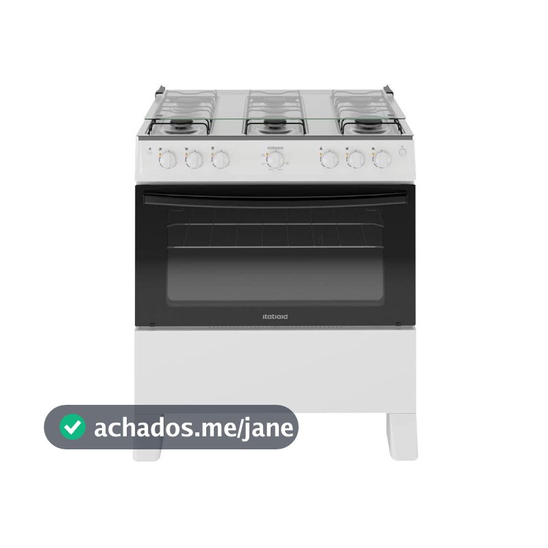 Fogão Itatiaia Star New Piso 6 Bocas Branco Mesa de Inox Bivolt 3700000473