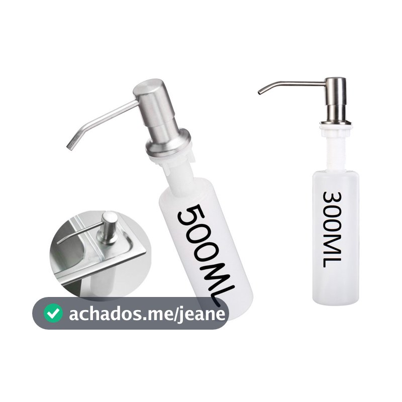 Dispenser Dosador Embutir  Pia marmore ou granito  Detergente Saboneteira Aço Inox Escovado