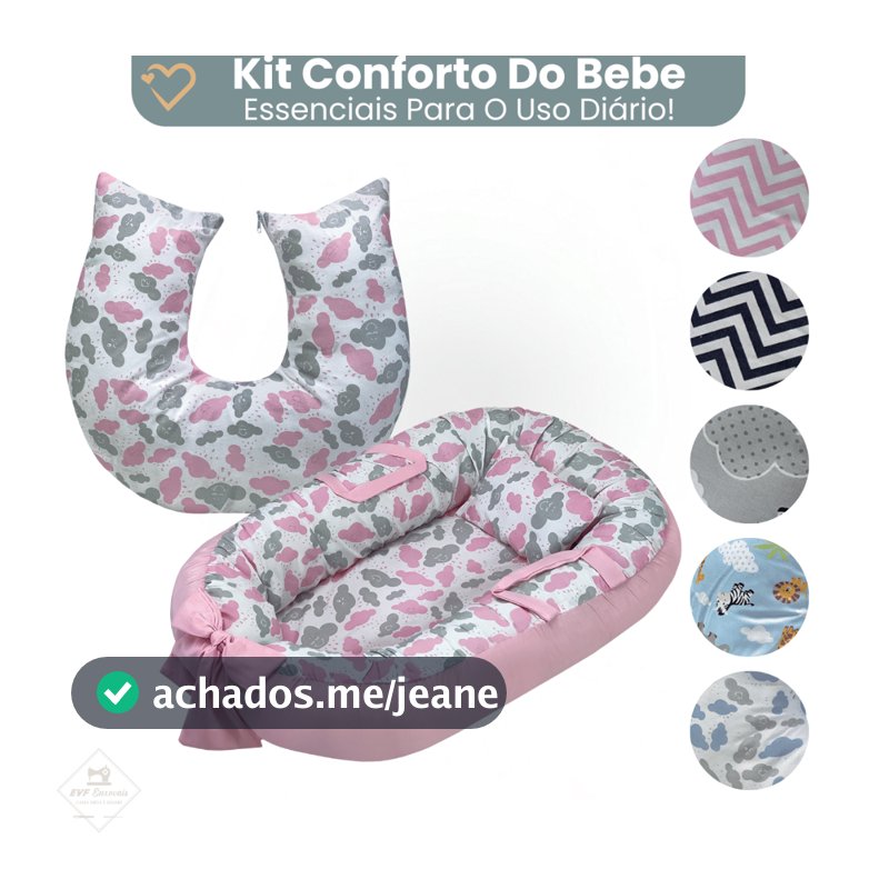 Ninho Redutor De Berço e Almofada Amamentacao Confortavel Com Ziper Menina Menino Varias Estampas