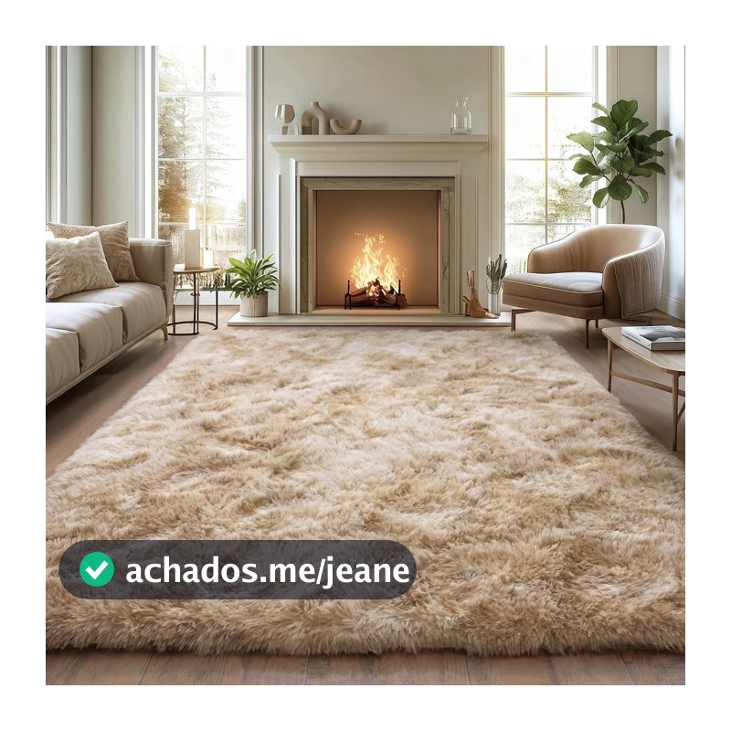 Tapete Sofá Provador Quarto Peludo 195 X 240 Cm Antiderrapante Ins Mesclado Shaggy