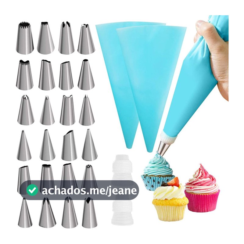 Conjunto De Saco De Confeiteira De Silicone Com Bico Para Decoração Com Creme Confeitaria Bolo Sorvete