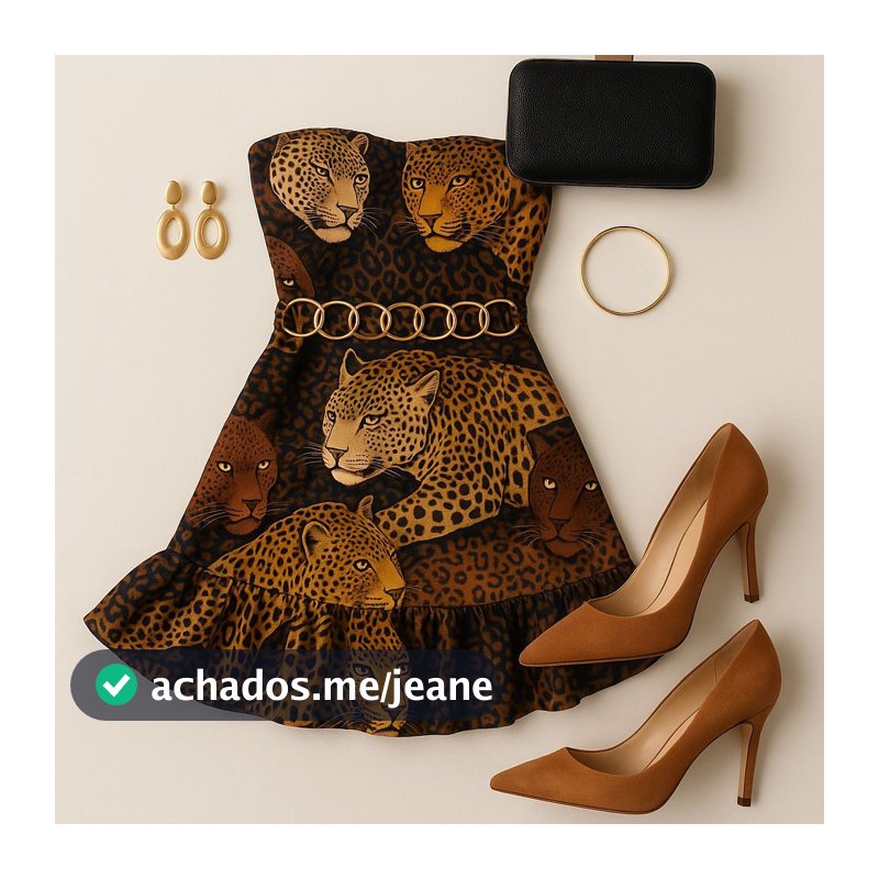 VESTIDO CURTO QUE ACOMPANHA O CINTO DE ESTAMPA DE ANIMAL PRINT TOMARA QUE CAIA SAIA DRESS