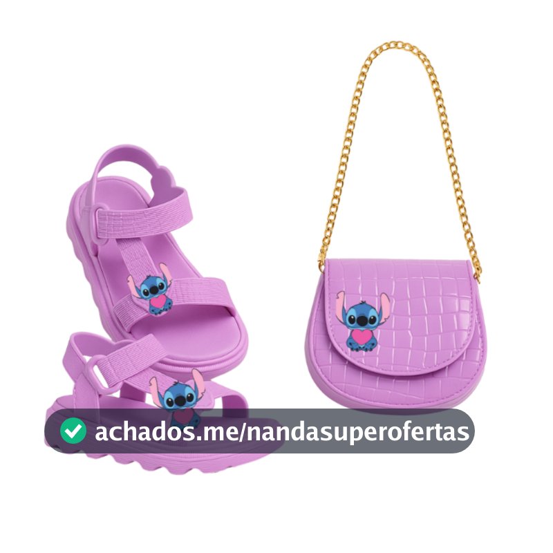 Kit Menina Sandália Infantil com Bolsinha Linda e Delicada