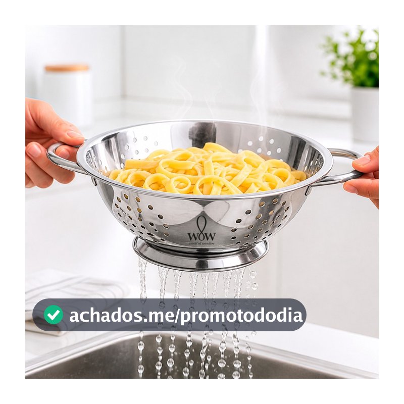 Escorredor De Macarrão Inox Lavador De Arroz
