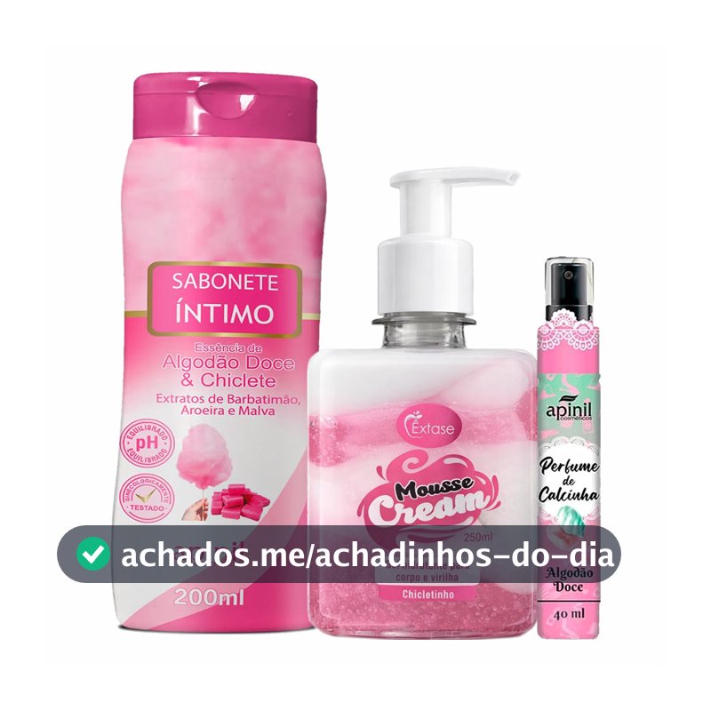 KIT Feminino Hidratante Corporal Creme Beijável + Sabonete Líquido + Perfume Íntimo SEX SHOP