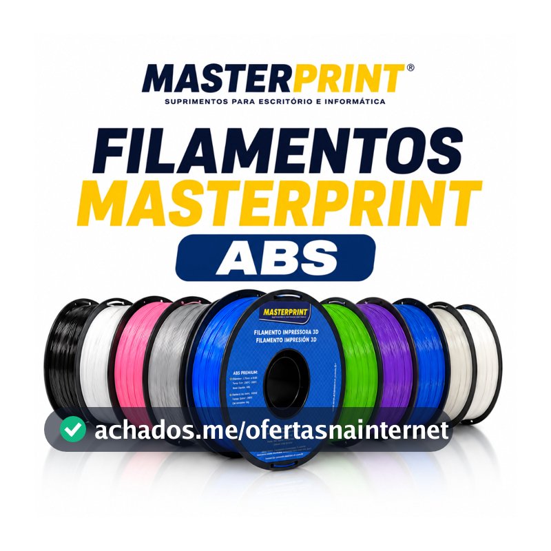 Filamento ABS Masterprint 1kg 1,75mm para Impressora 3D Alta Resistência Várias Cores
