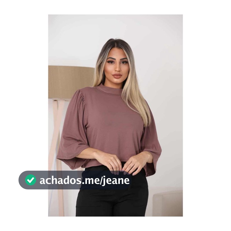 Blusa Cropped Feminina Gola Alta