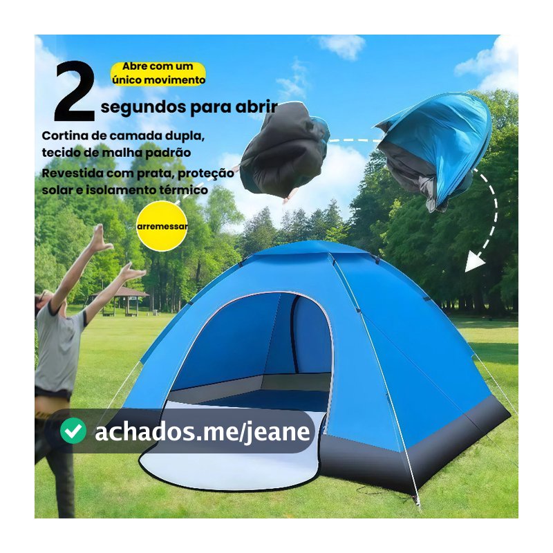 Barraca Camping Portátil A Prova D'agua Barraca De Acampamento 4 Pessoas