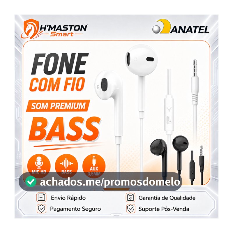 H'Maston Fone De Ouvido Com Fio P2 3.5mm Fone Com Fio Fone De Ouvido Iphone Fone De Ouvido Com Microfone Fone De Fio