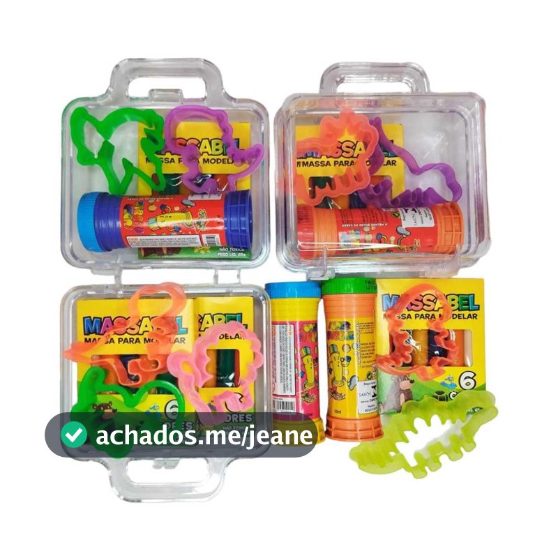 Kit 15 ( Maleta Acrilica Cristal + Bolha De Sabao + Cortadores Forminha + Massinha De Modelar )