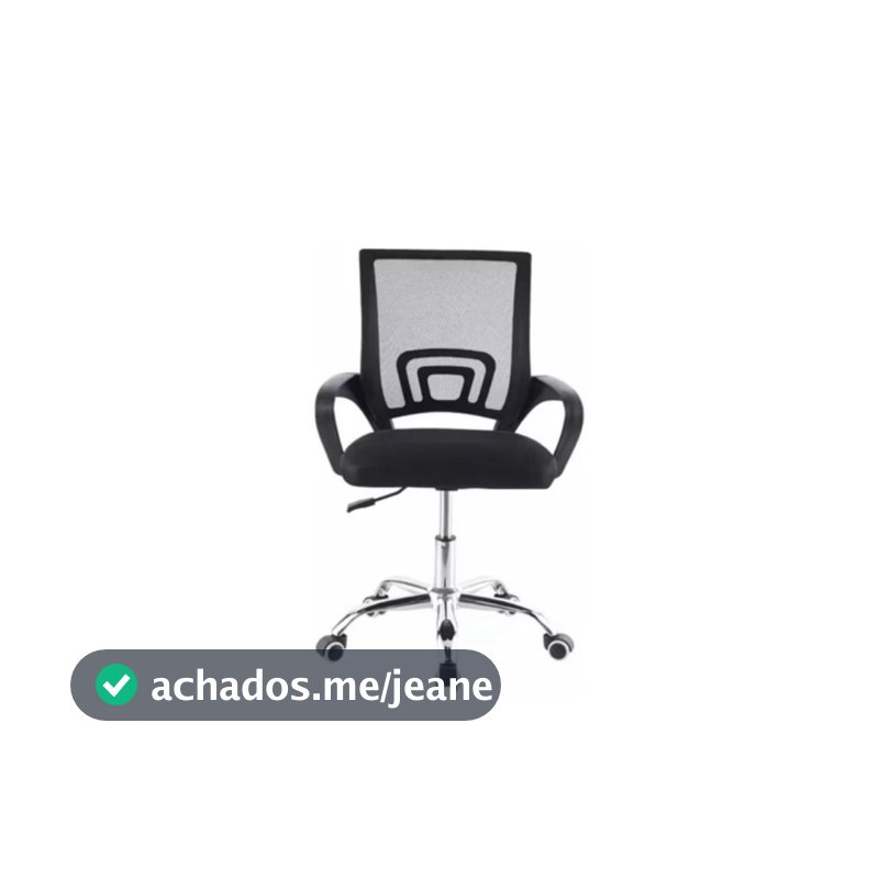 Cadeira De Escritório Giratória Com Altura Ajustável Cor Preto