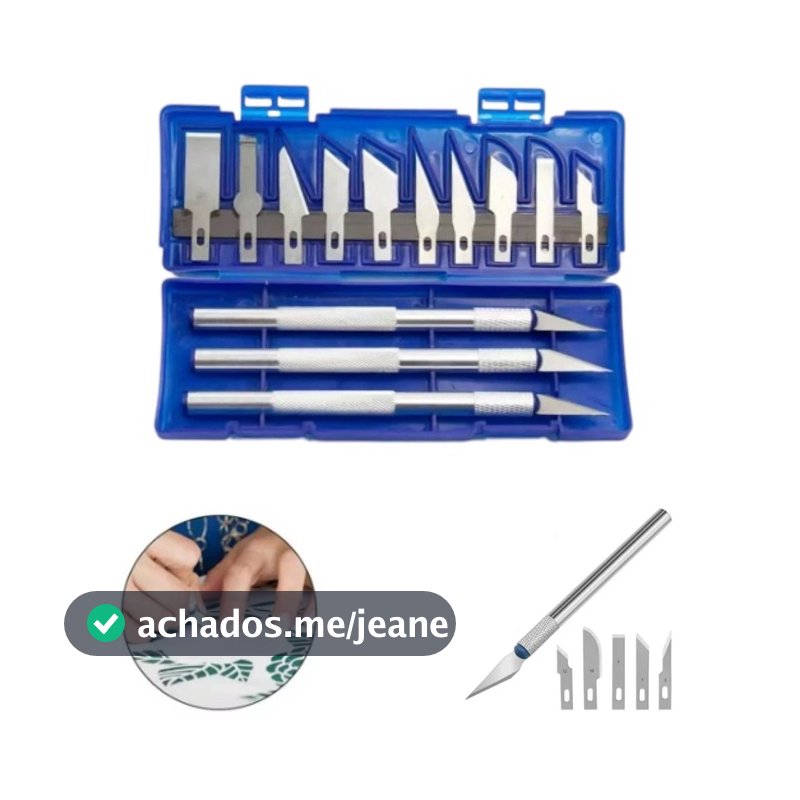 Kit faca de corte 13 artesanato estilete de precisão- Ideal para Artesanato, Artesão e Modelismo