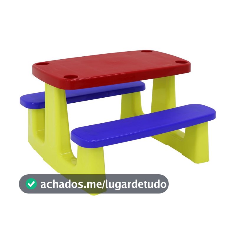 Mesa Infantil de Atividades Tramontina Playground Pic-nic em Polipropileno Colorido