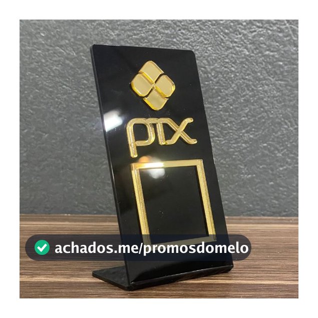 Placa Pix Display em Acrílico Mesa Balcão QR Code PIX Pagamento Para Loja