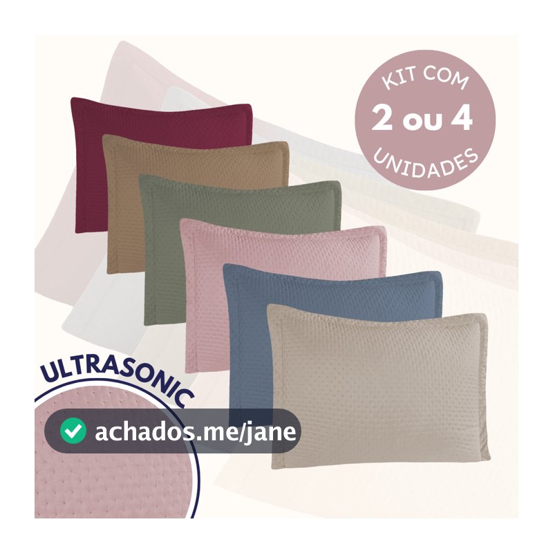 Kit Porta Travesseiro 2 e 4 Peças Macio Liso Ultrassônico 50x70 Quarto Cama Decoração Flora Habitat