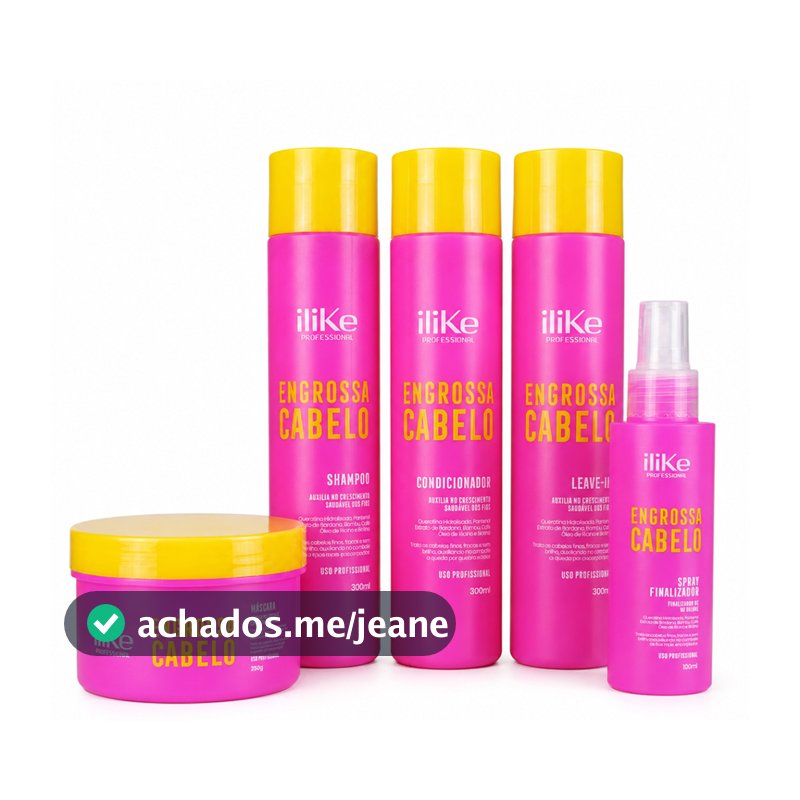 ILIKE ENGROSSA CABELO KIT 5 PRODUTOS