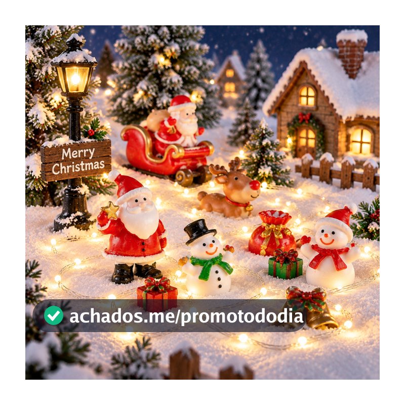 Mini Decorações De Natal Papai Noel Bonecos De Neve Meias Sinos Paisagens Em Miniatura Resina Artesanato Casa Mesa