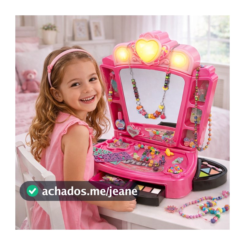 Maquiagem Infantil Penteadeira Miçangas Acessórios Beleza Princesa Presente Escolha o Modelo