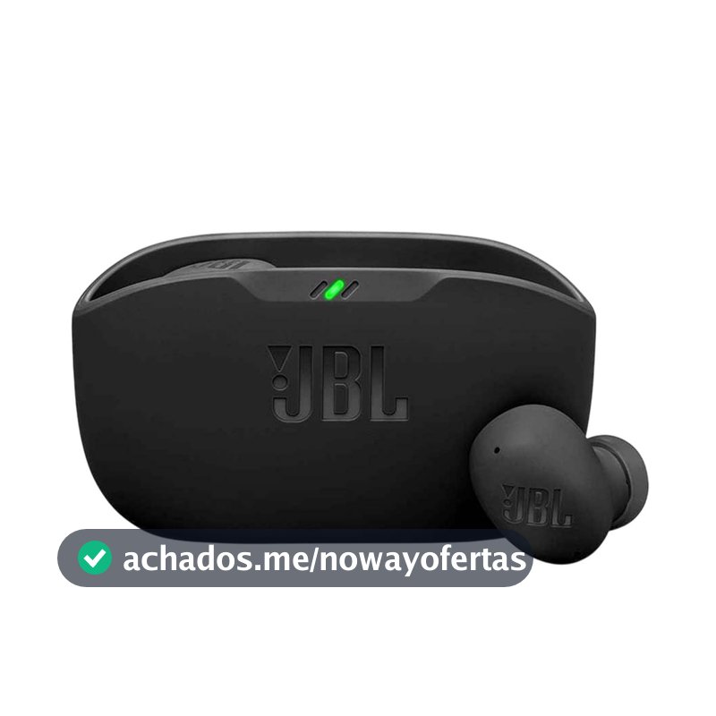 Fone De Ouvido JBL Wave Buds 2 Preto Bluetooth Sem Fio com Cancelamento de Ruido