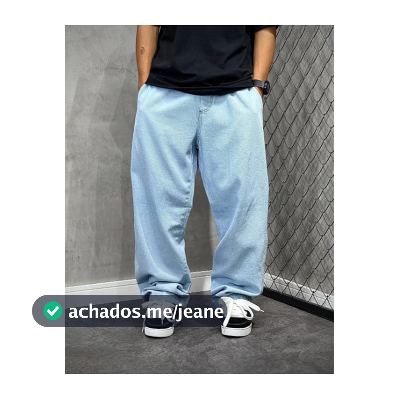 Calça Jeans Balão Baggy Masculina Calca Denim Streetwear Bag Boca Larga 100% Jeans Premium Calças