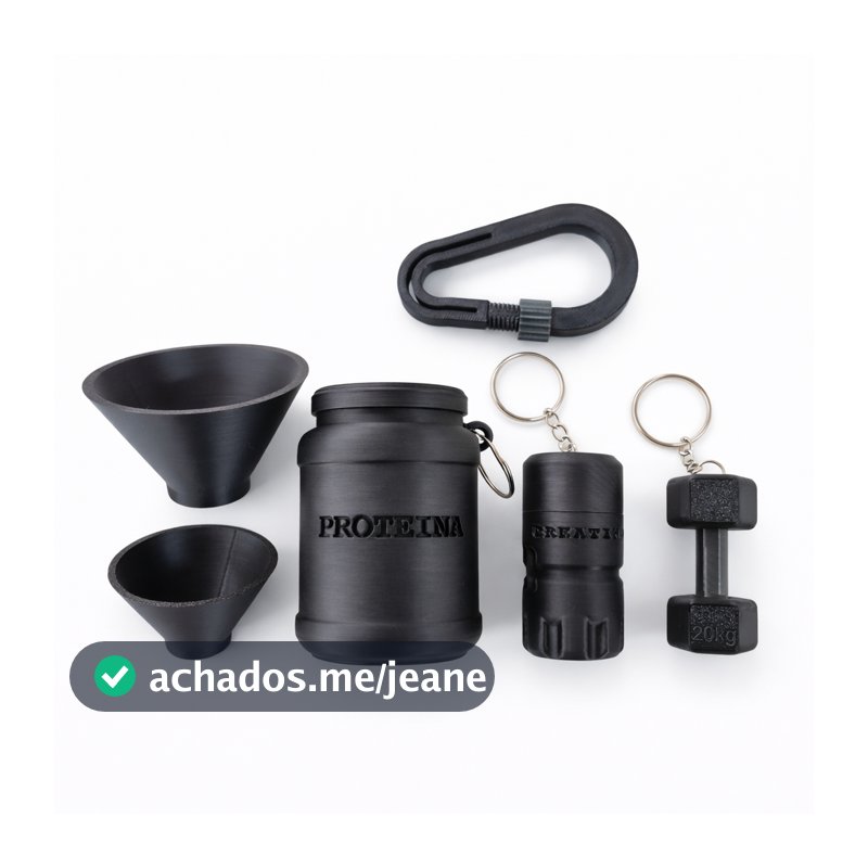 Porta Suplemento Chaveiro 10g 40g Whey Creatina