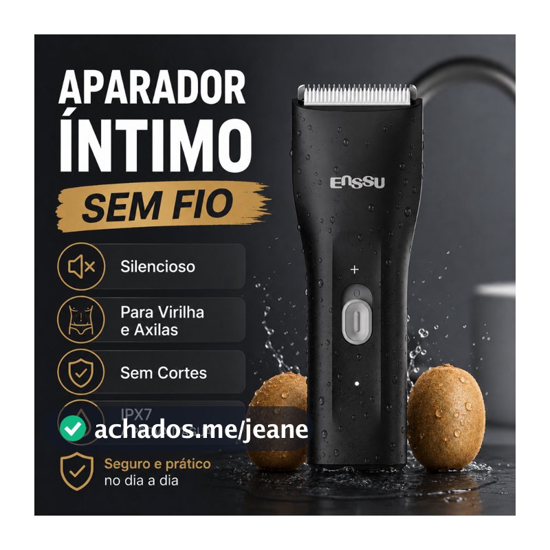 Aparador de Pelos Sem Fio Silencioso para Virilha e Axilas