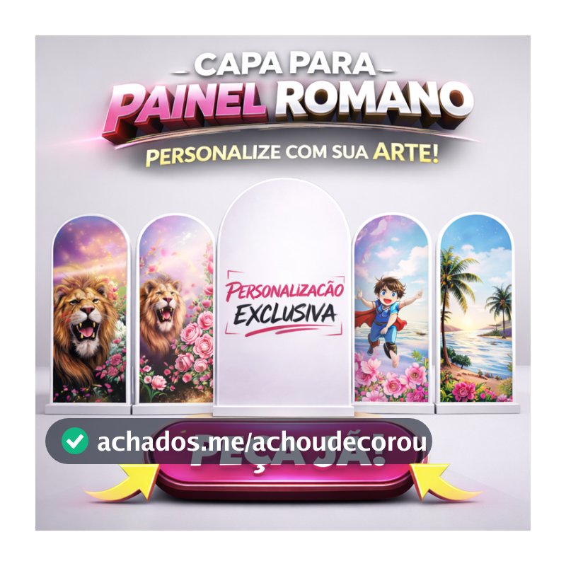 Capa Painel Romano (só frente) Elastico Poliester tema festa personalizado Facil Instalar Lavavel