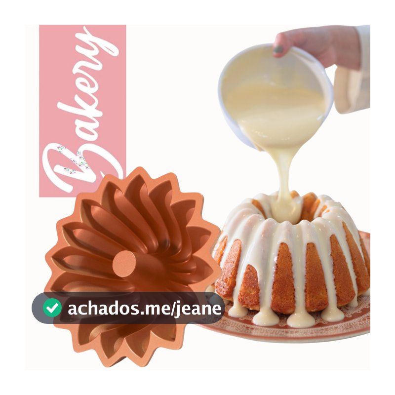 Forma de Bolo Decorada Antiaderente Hercules Bakery 24cm Alumínio Rosê Gold