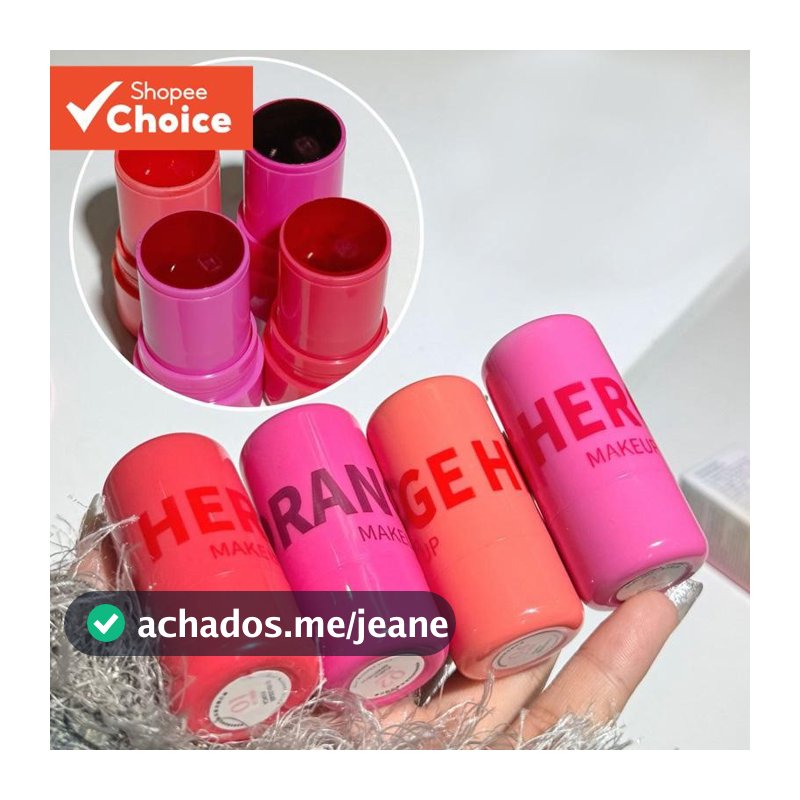 HR634 Jelly Blush Stick : Quatro Cores , Dupla Finalidade Para Lábios E Bochechas